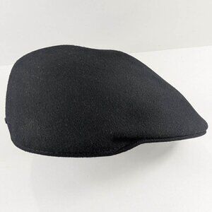 Scala Flat Cap Mens XL Black Four Seasons Felt 100% Wool Peaky Blinders Newsboy